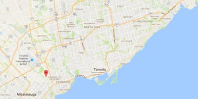 Kort af Markland Tré umdæmi Toronto