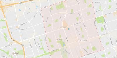 Kort af Milliken hverfinu Toronto