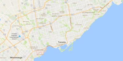 Kort af Mimico umdæmi Toronto