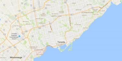 Kort af Mimico umdæmi Toronto