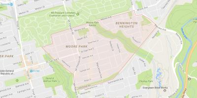 Kort af Moore hverfinu Park Toronto