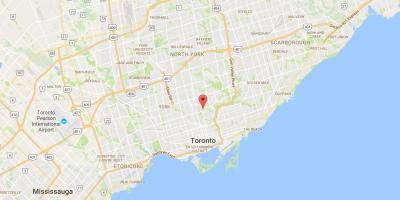 Kort af Moore Park umdæmi Toronto