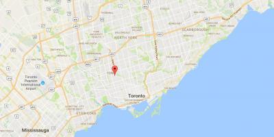 Kort af Oakwood–Vaughan umdæmi Toronto