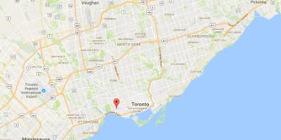 Kort af Parkdale umdæmi Toronto