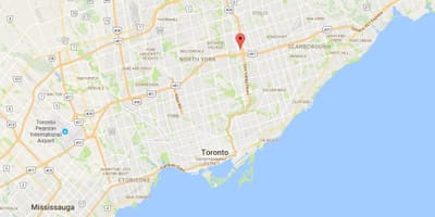 Kort af Parkway Skóginum umdæmi Toronto