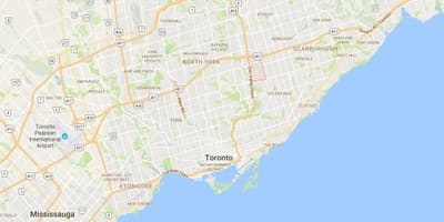 Kort af Parkwoods umdæmi Toronto
