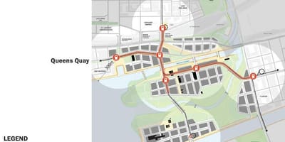 Kort af Projets Austur Höfnina Austur Á Toronto