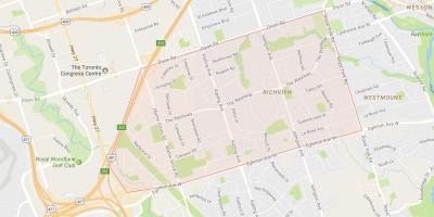 Kort af Richview hverfinu Toronto
