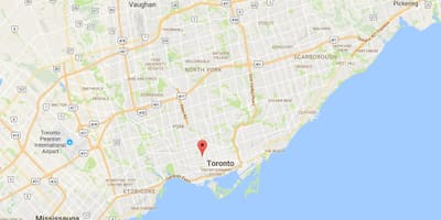 Kort af Shore umdæmi Toronto