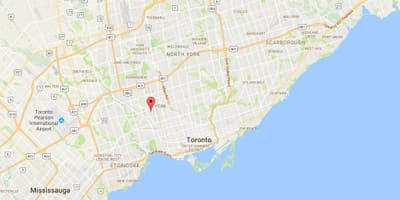 Kort af Silverthorn umdæmi Toronto