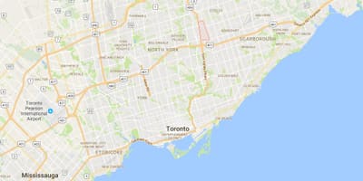 Kort af Skemmtilega Sýn umdæmi Toronto
