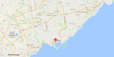 Kort af Skemmtun Umdæmi umdæmi Toronto