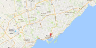 Kort af St Lawrence umdæmi Toronto
