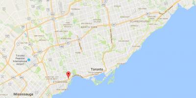Kort af Stonegate-Queensway umdæmi Toronto
