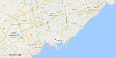 Kort af Sunnylea umdæmi Toronto