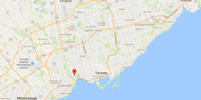 Kort af Swansea umdæmi Toronto