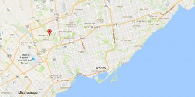 Kort af Thistletown umdæmi Toronto