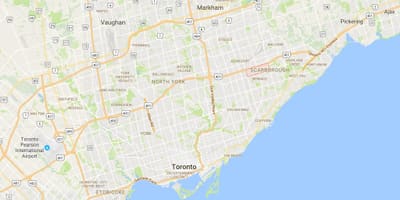 Kort af Thornhill Miðbænum umdæmi Toronto