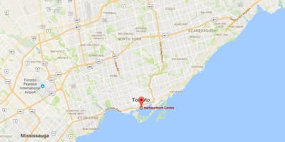 Kort af toronto, on umdæmi Toronto