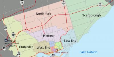 Kort af Toronto Borginni