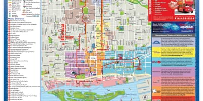 Kort af Toronto ferðamenn