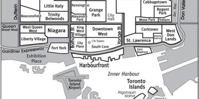 Kort af Toronto Hverfinu fylgja