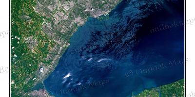 Kort af Toronto lake Ontario gervitungl
