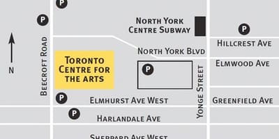 Kort af Toronto miðstöð fyrir listir