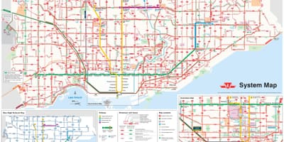 Kort af Toronto strætó
