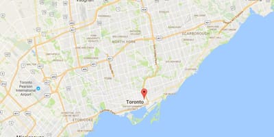 Kort af Trefann Dómi umdæmi Toronto