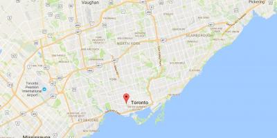 Kort af Trinity–Bellwoods umdæmi Toronto