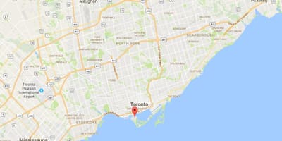 Kort af umdæmi Toronto Eyjar umdæmi Toronto
