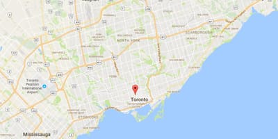 Kort af Discovery Umdæmi umdæmi Toronto