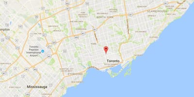 Kort af Viðauka umdæmi Toronto