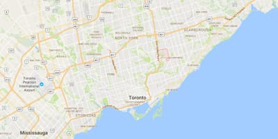 Kort af Victoria Þorpinu umdæmi Toronto