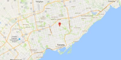 Kort af Wanless Park umdæmi Toronto