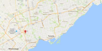 Kort af West Deane Park umdæmi Toronto