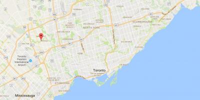 Kort af West gamlar byggingar-Clairville umdæmi Toronto