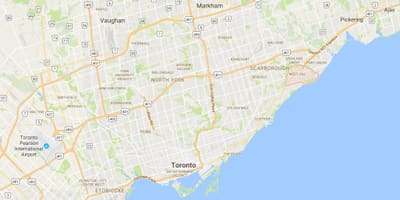 Kort af West Hill umdæmi Toronto