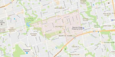 Kort af Willowdale hverfinu Toronto
