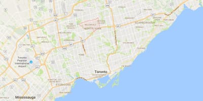 Kort af Willowdale umdæmi Toronto