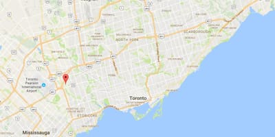 Kort af Willowridge umdæmi Toronto