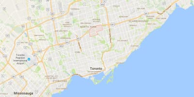 Kort af York Mills umdæmi Toronto