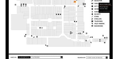 Kort af Yorkdale verslunarmiðstöðinni